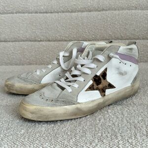 Golden Goose GG mid star 634 Mid leopard Star Sneaker Size 38 with box
